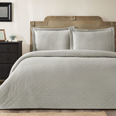 Taç Rita Çift Kişilik Yatak Örtüsü Takımı Gri