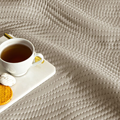 Taç Harlow Tek Kişilik Yatak Örtüsü Takımı Taş