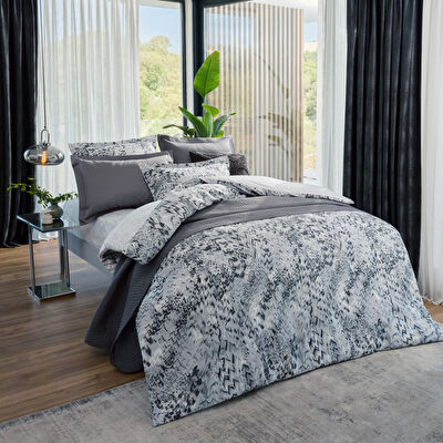Taç Harlow Çift Kişilik Yatak Örtüsü Takımı Antrasit