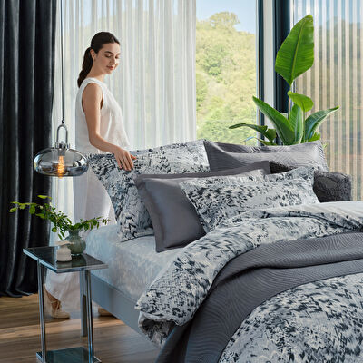 Taç Harlow Çift Kişilik Yatak Örtüsü Takımı Antrasit