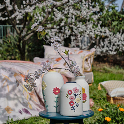 Linens Liva 14x15x27 cm Vazo Beyaz