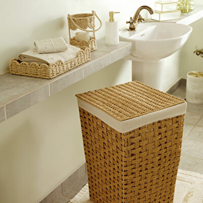 Linens Straw 14x14x32 cm Fener Natural