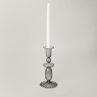 Linens Ecow Şamdan 9x9x19 cm Gri