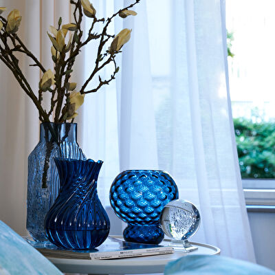 Linens Eviel 18x18x19 cm Vazo Mavi