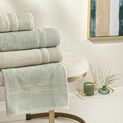 Taç Raya Pure Cotton Pamuk Aile Seti Taş Açık Yeşil