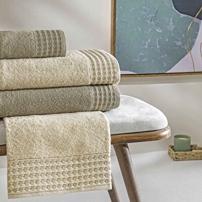 Taç Chain Pure Cotton Pamuk Aile Seti Krem Haki