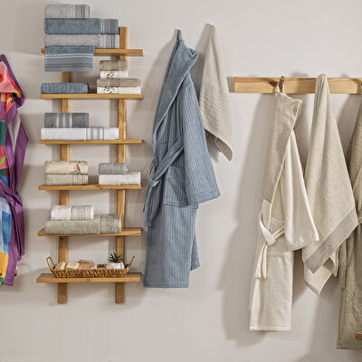 Taç Ritmo Pamuk Bornoz Seti Seti Taş M