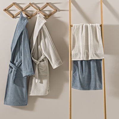 Taç Ritmo Pamuk Bornoz Seti Seti Taş L