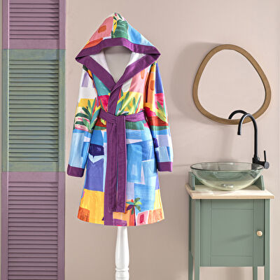 Taç Lyona Pamuk Poliester Genç Bornoz Kırmızı L/XL