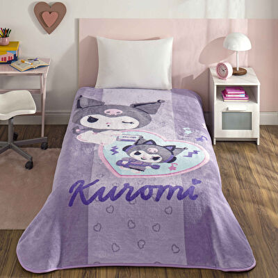 Lisanslı Kuromi Fun Tek Kişilik Battaniye
