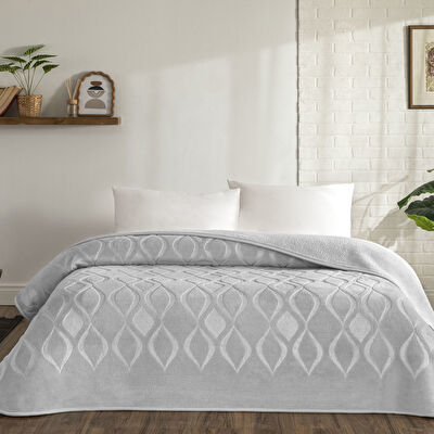 Taç Tessra Çift Kişilik Battaniye Gri