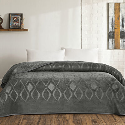 Taç Tessra Çift Kişilik Battaniye Antrasit