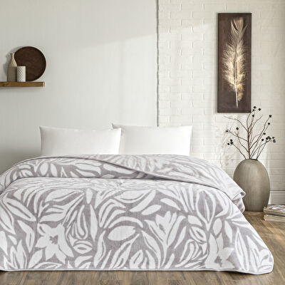 Taç Alina Çift Kişilik Battaniye Gri