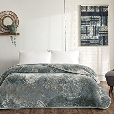 Taç Sora Çift Kişilik Battaniye Antrasit