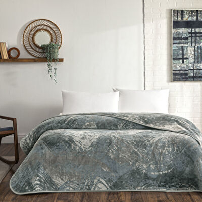 Taç Sora Çift Kişilik Battaniye Antrasit