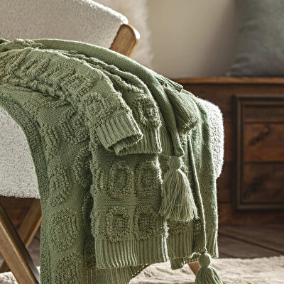 Taç Butik Patagonya Akrilik Throw Yeşil