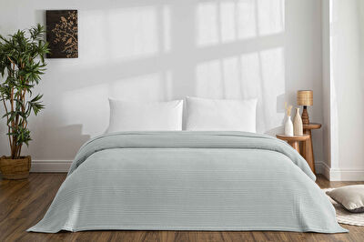 Taç Monet Pamuk Tek Kişilik Pike Antrasit