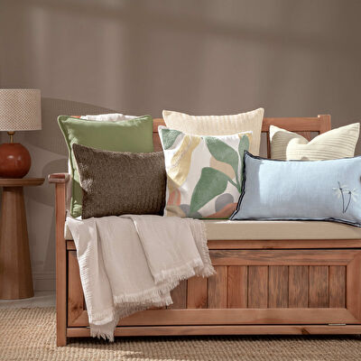 Linens Rafi 30x50 cm Kırlent Kılıfı Kahverengi