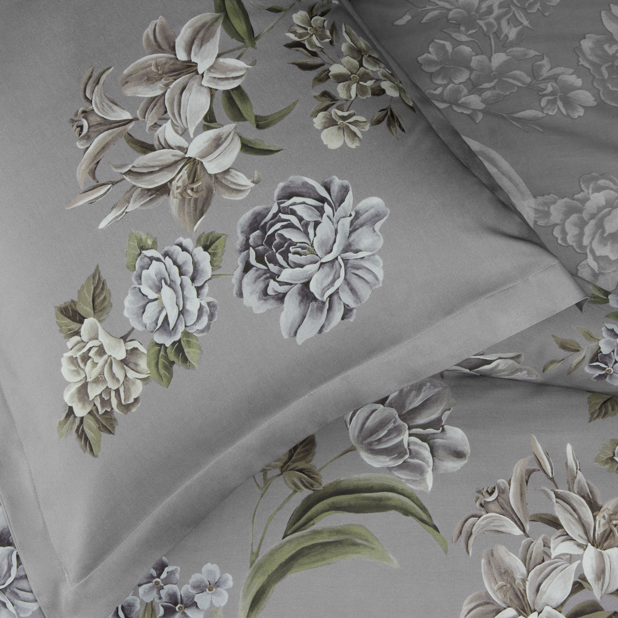 【新品タグ付】DELUXE BEDWIN コラボ sizeL グレー Taç Elodie Saten Çift Kişilik Nevresim Takımı Gri | Taç